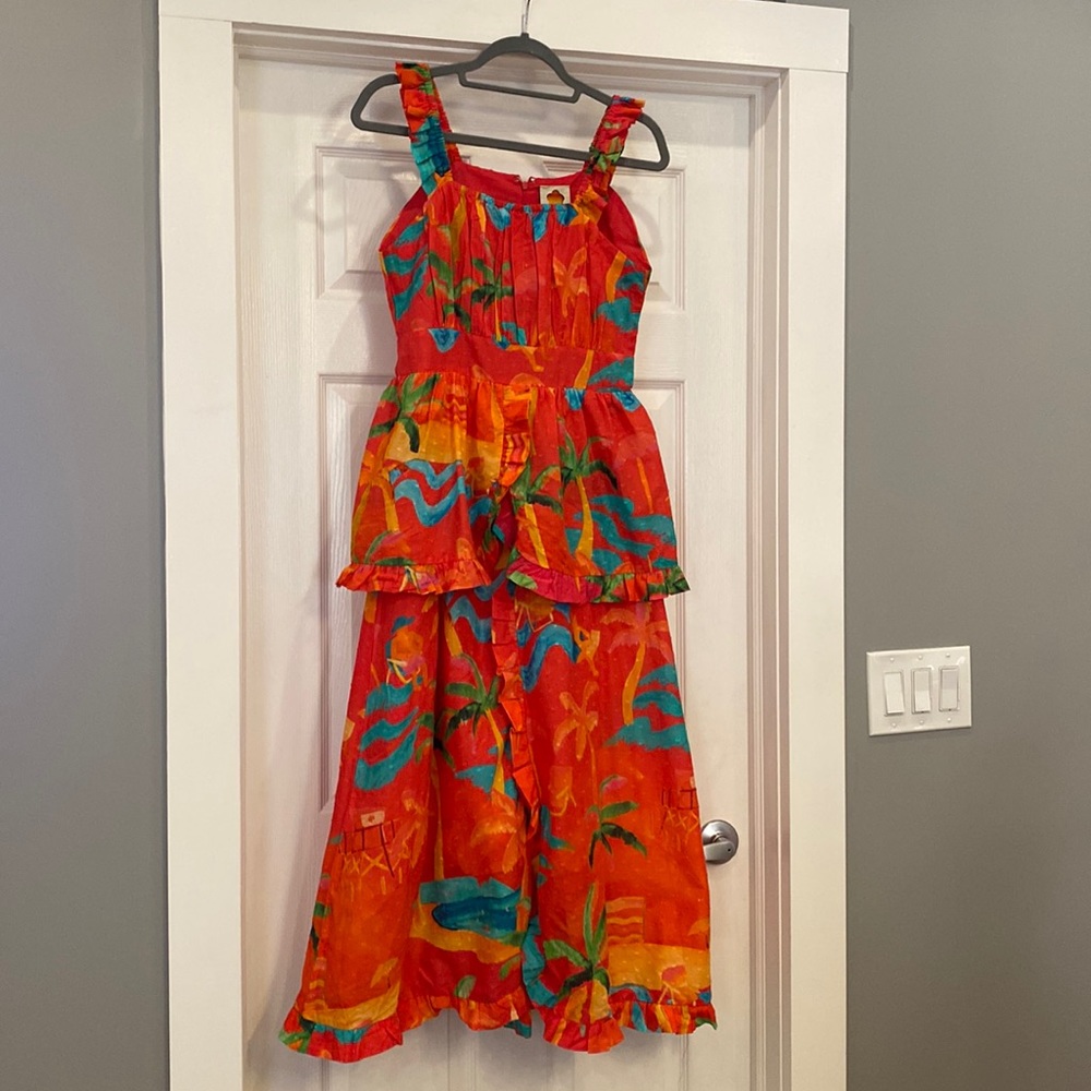 Farm Rio Red Ipanema Midi Dress small